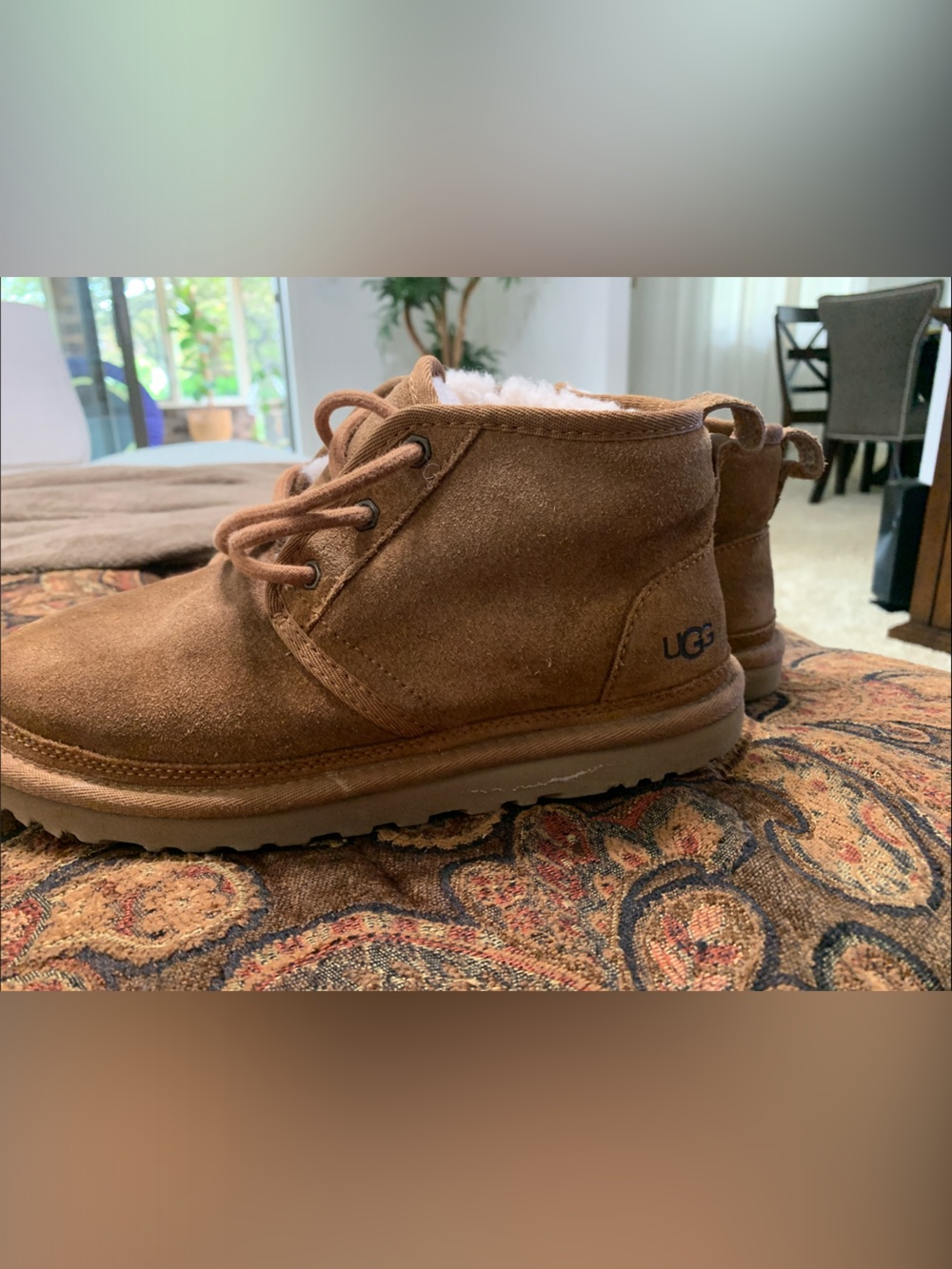 UGG Chestnut Suede Shearling Lace-Up Boot